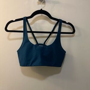 Vuori Teal Strappy-Back Sports Bra